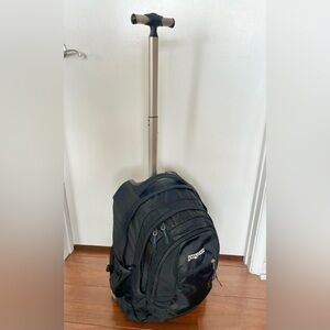 JanSport Driver 8 Rolling Laptop Backpack Black Padded 15 Inch Travel Bag